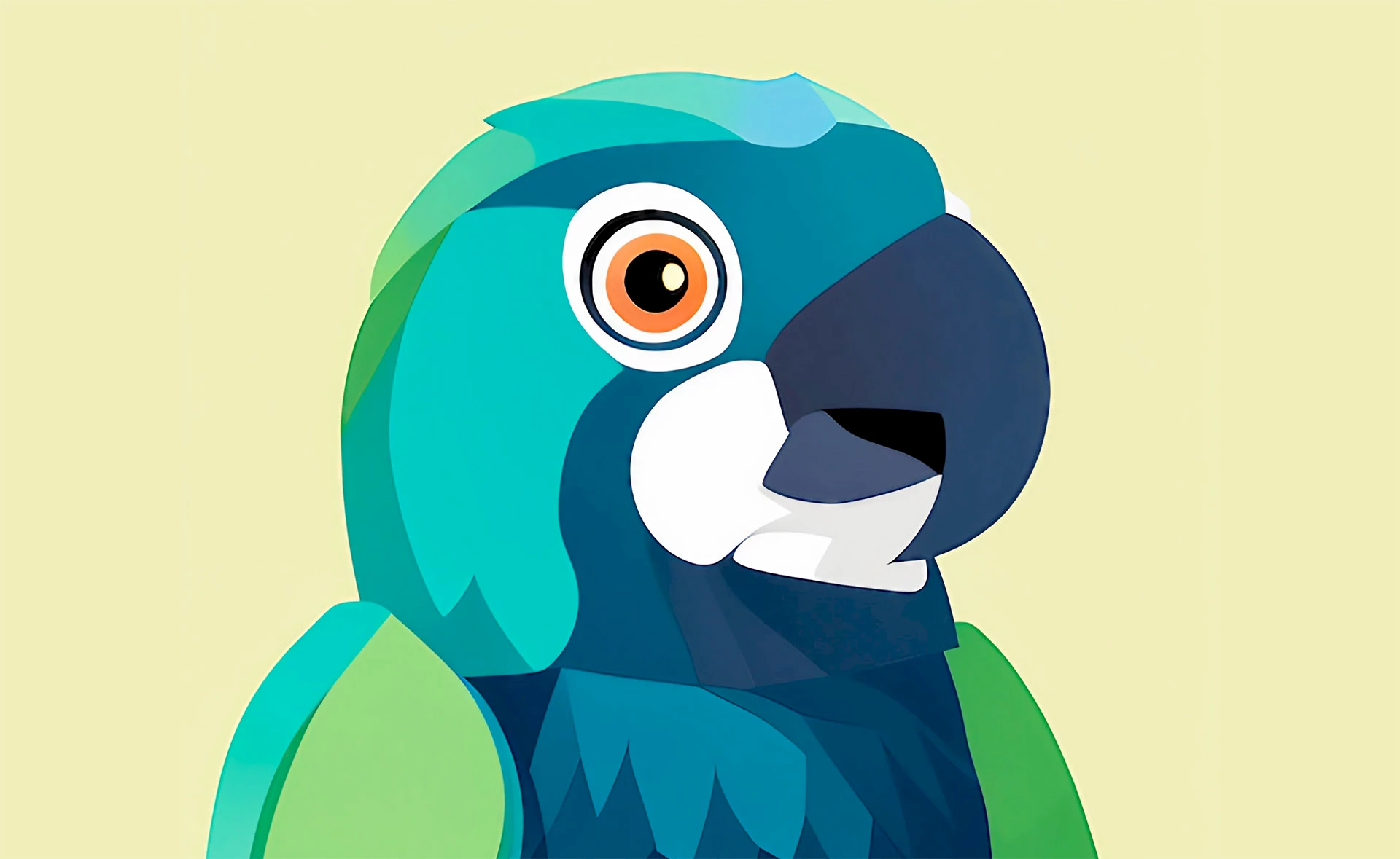 “A Stochastic Parrot, flat design, vector art,” by Stable Diffusion XL.