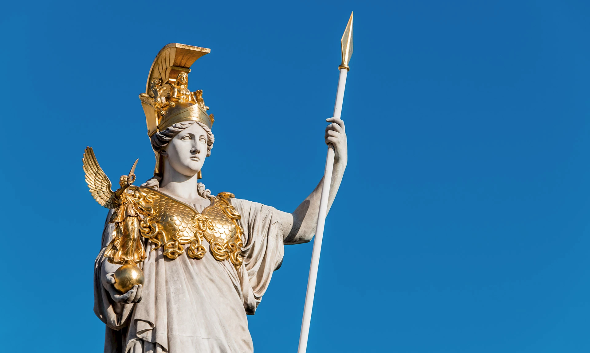 Statue of the goddess Athena, Vienna, Austria.