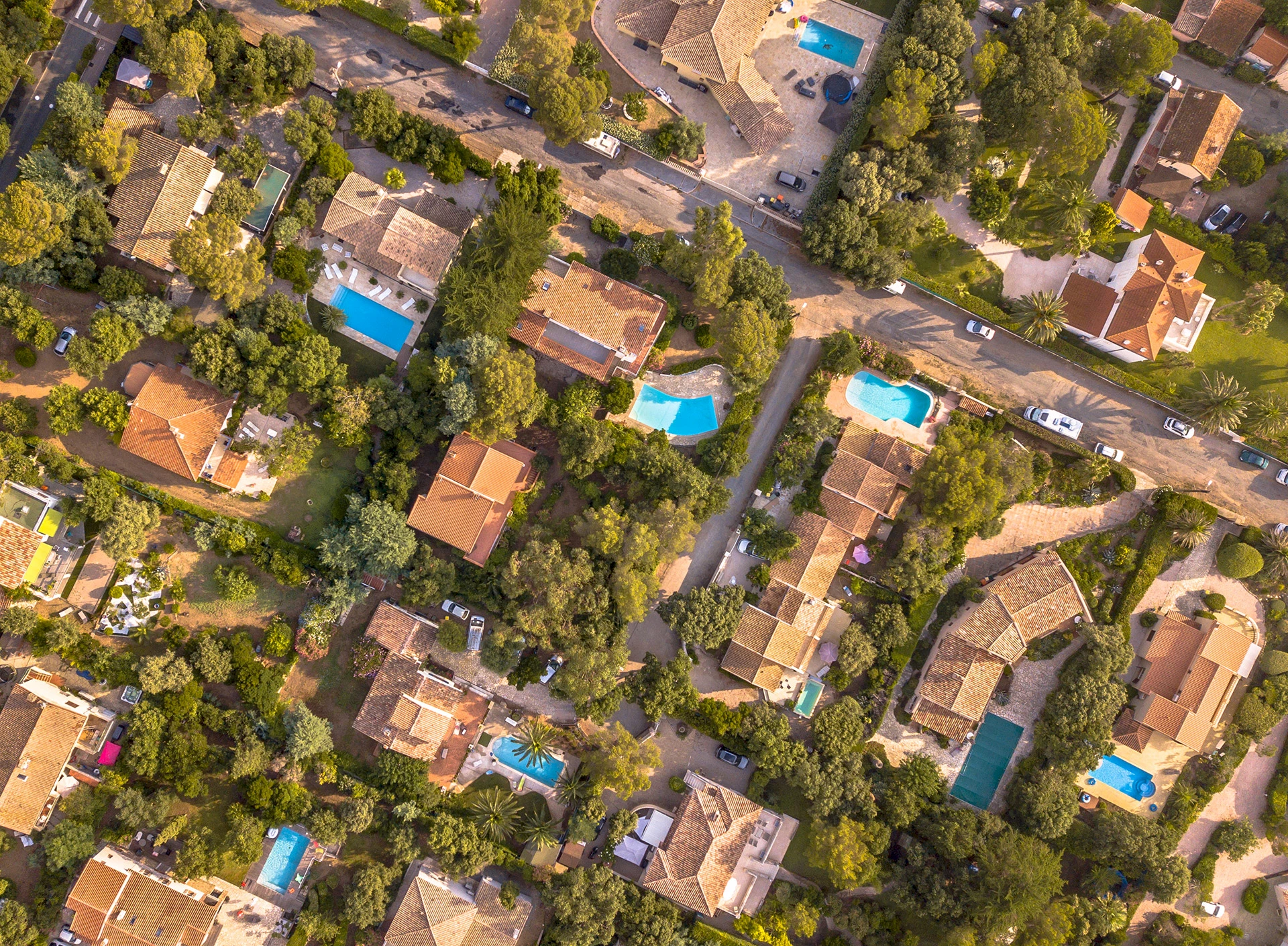 Swimming pools in a South of France village.