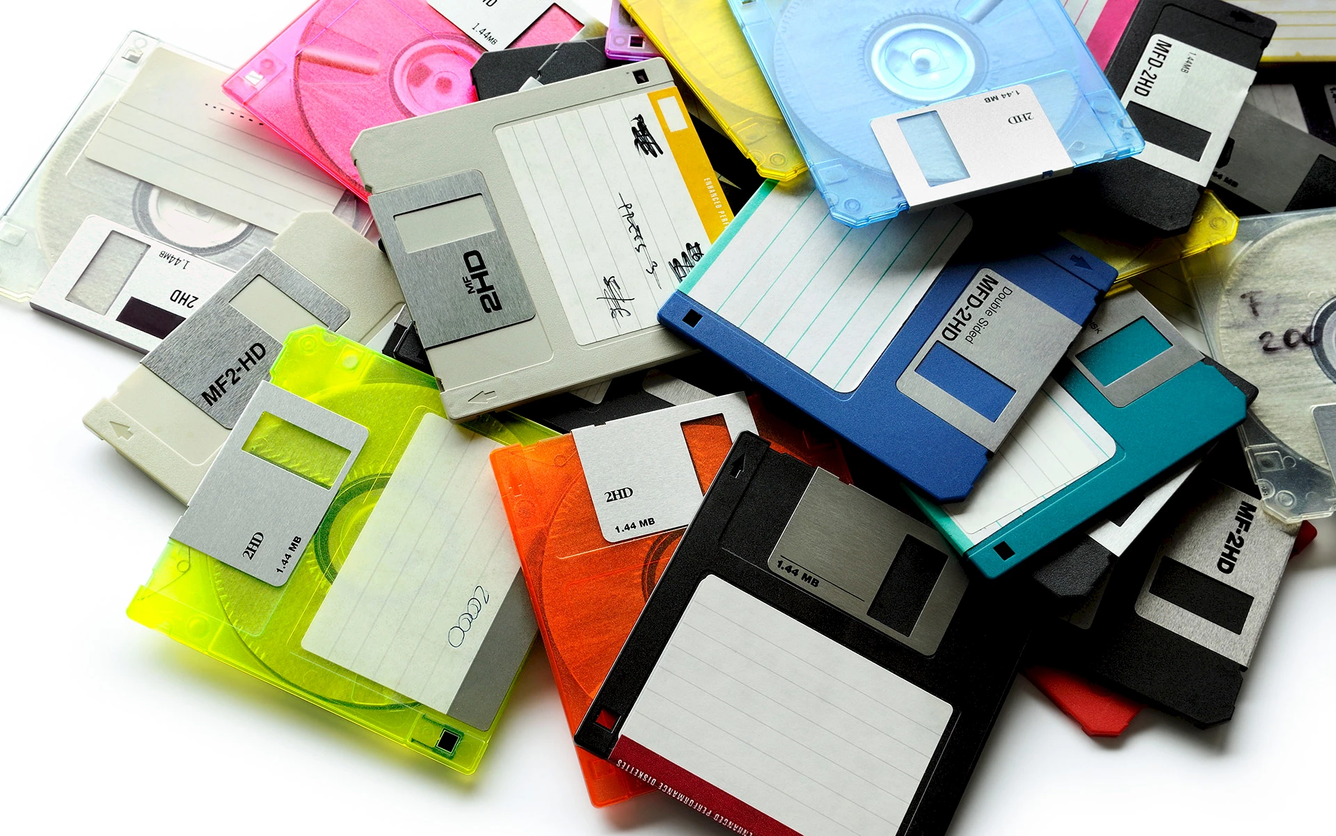 3½-inch floppy disks.